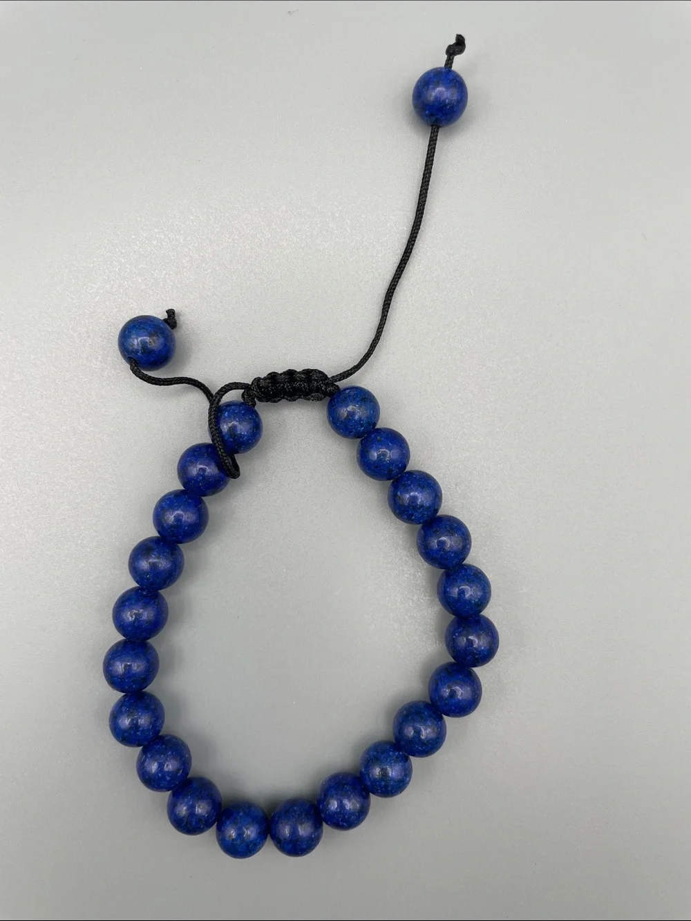 Lapis Bead Adjustable Bracelet - Deep Blue